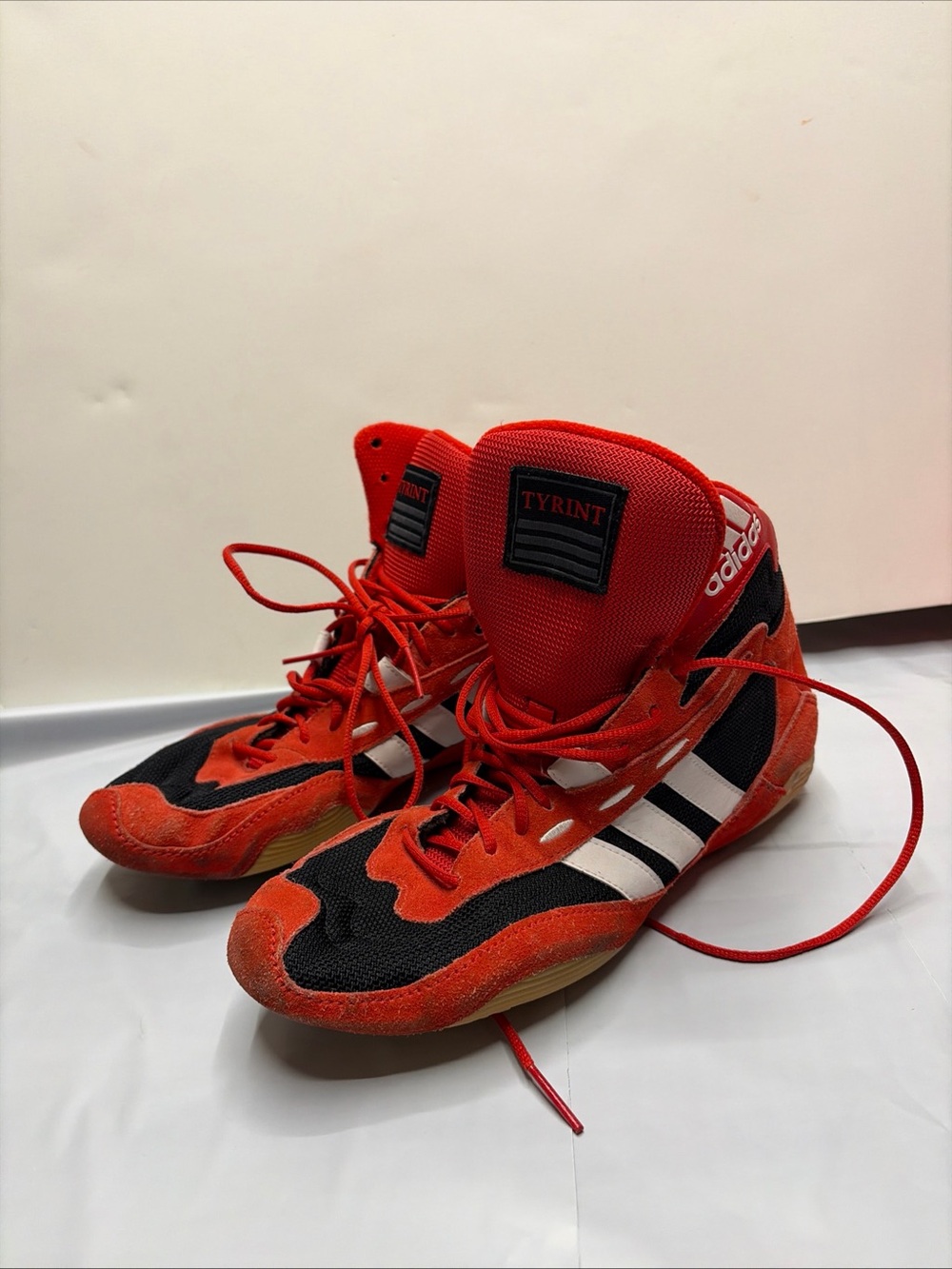 Adidas Tyrint wrestling sneakers shoes red black 10.5